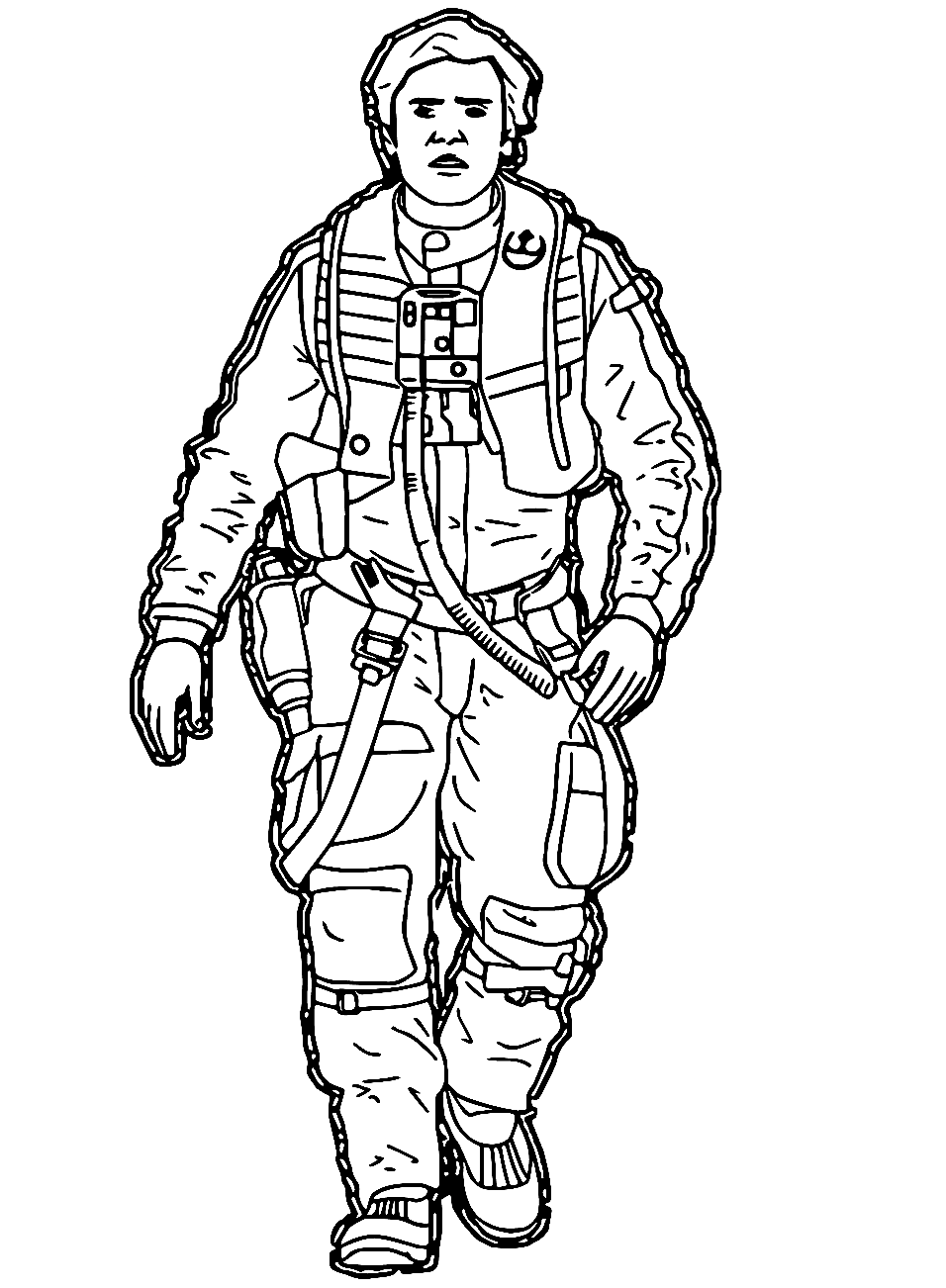 Star Wars The Force Awakens Poe Coloring Page