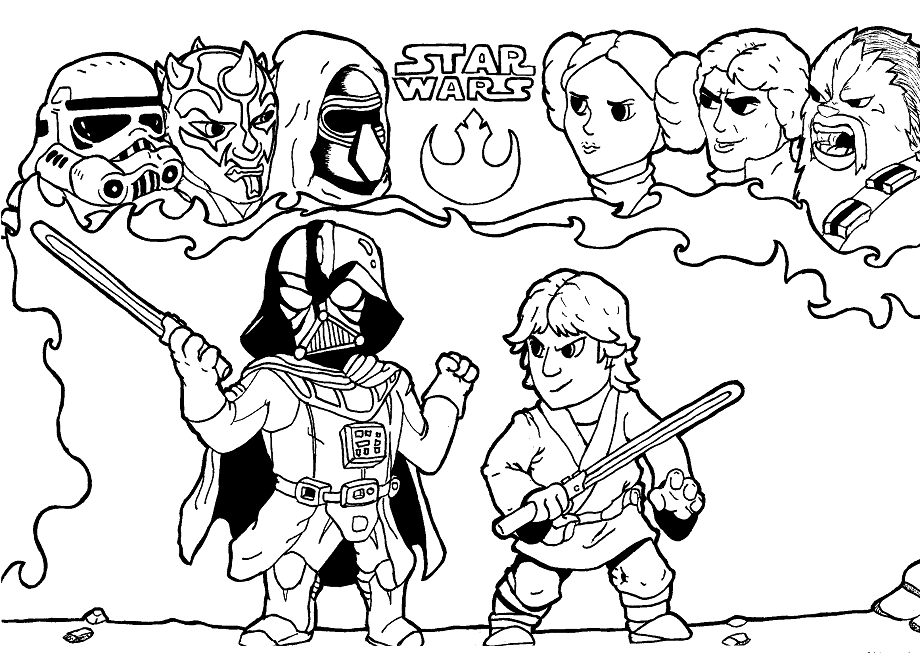 Star Wars Luke Darth Vader-gevecht van Star Wars-personages