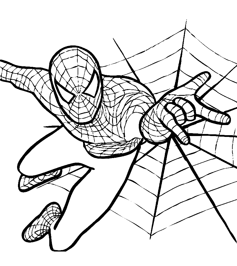 Поразительно идеи дизайна страницы раскраски Человек-паук