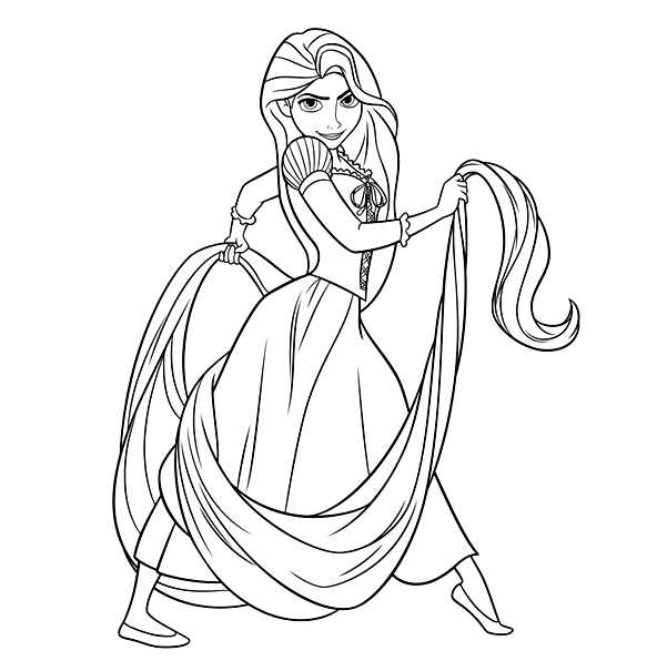Strong Rapunzel Coloring Page