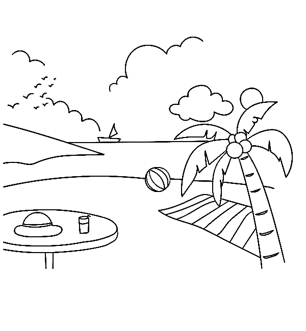 Summer Beach Party Coloring Pages