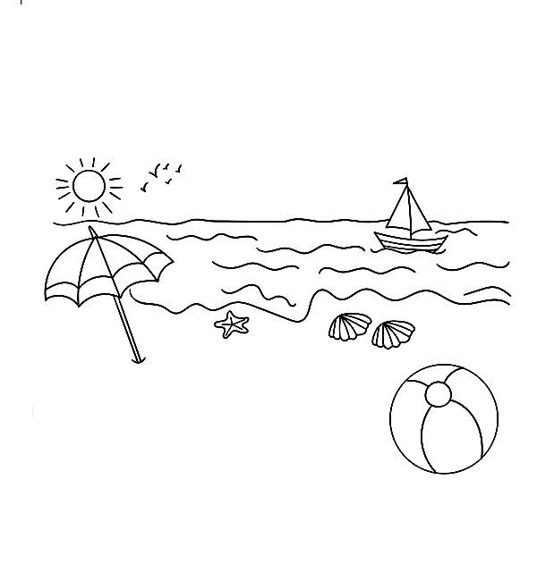 Summer Seaside Coloring Pages