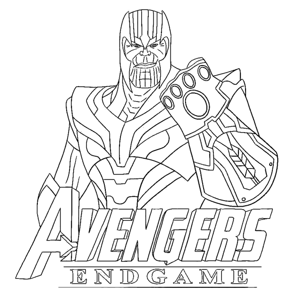 Thanos outline from the Avengers Endgame Coloring Page