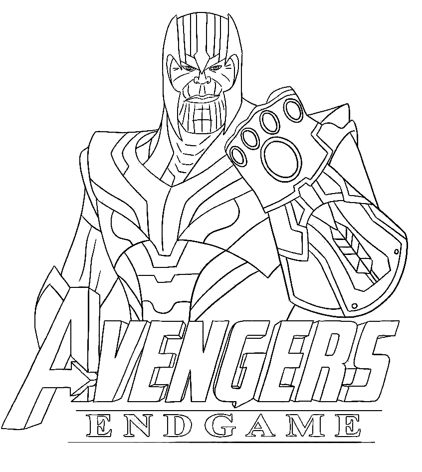 Esquema de Thanos de la página para colorear de Avengers Endgame