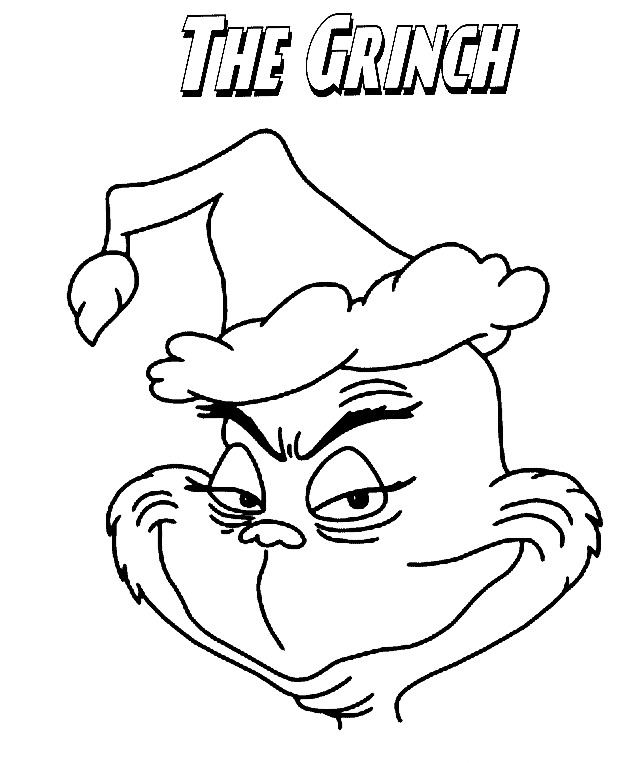 the grinch face coloring pages