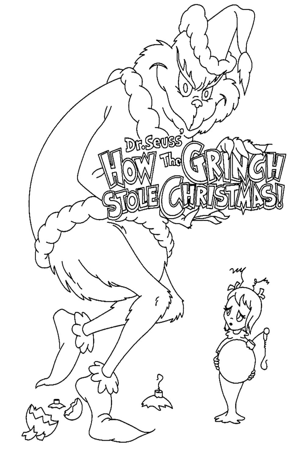 The Grinch Stole Christmas Poster Coloring Page - Free Printable ...