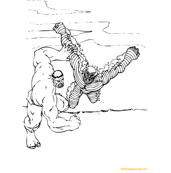 The Hulk vs Abomination Coloring Pages