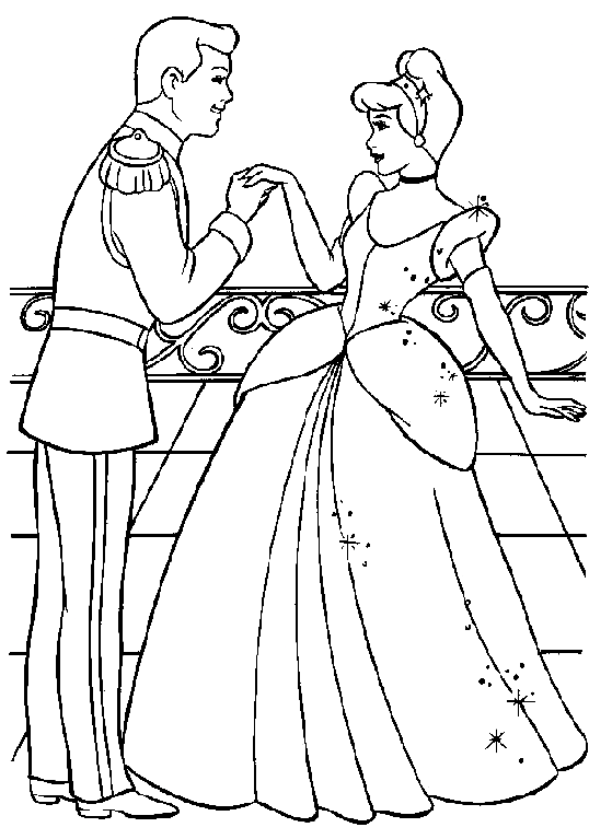 Desenho de O Príncipe Gosta da Cinderela from Cinderela para colorir