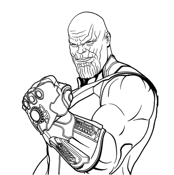 The rogue of Thanos when possessing the Infinity Gauntlet Coloring Pages