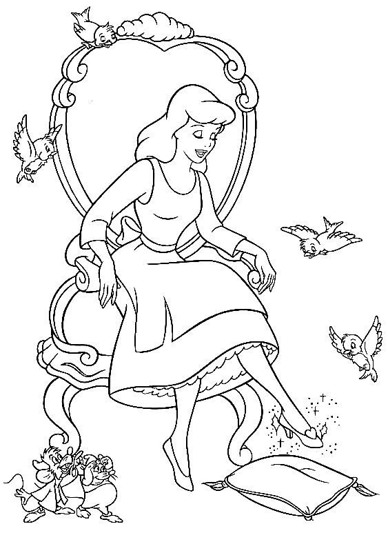 The Shoe Finds Its Owner from Cinderella Coloring Page
