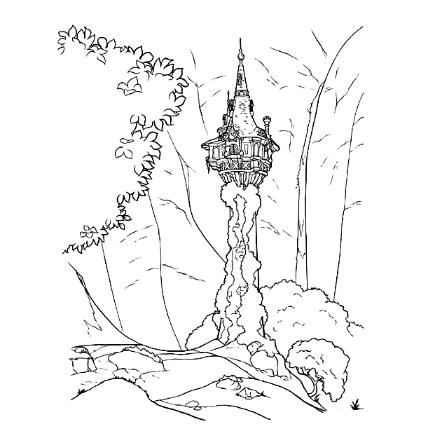 The tower of Rapunzel Coloring Pages