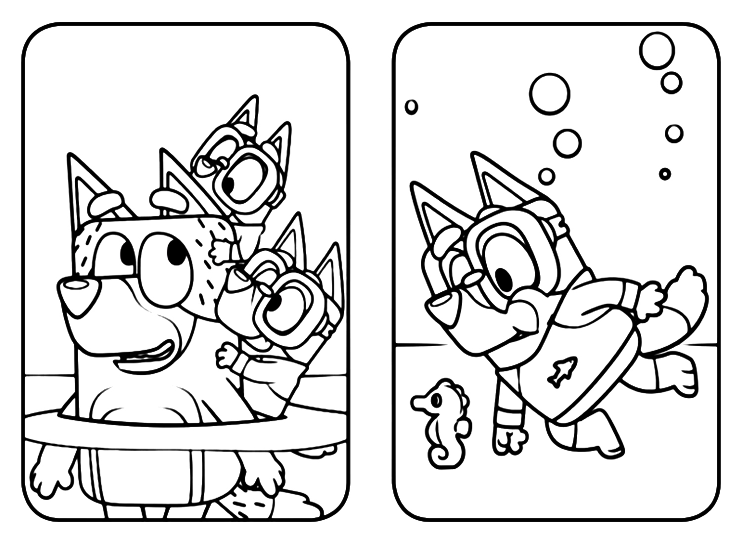 Two Blueys Coloring Page Coloring Pages