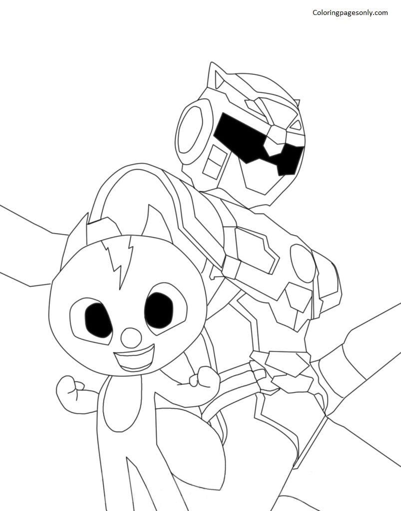 Volt and the Ranger Miniforce X Coloring Page
