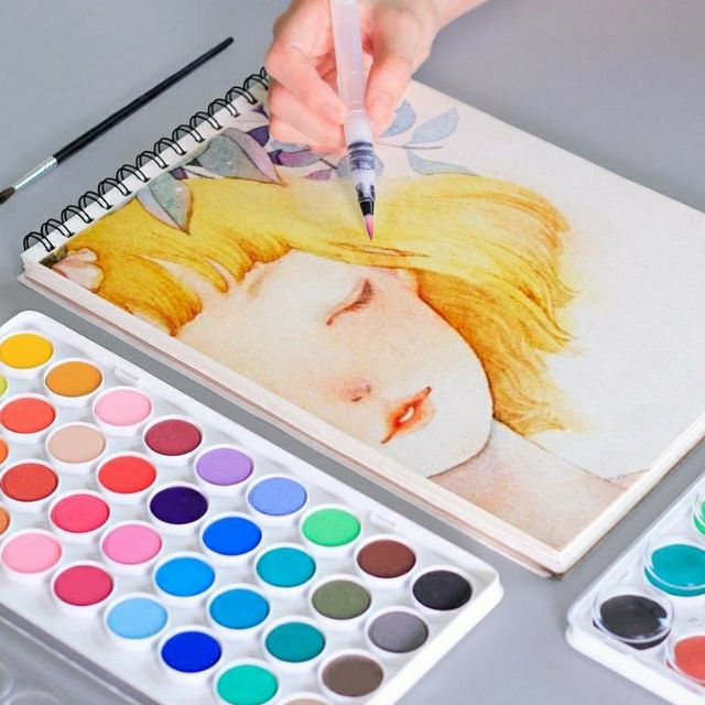 How do you use watercolors in coloring activities?