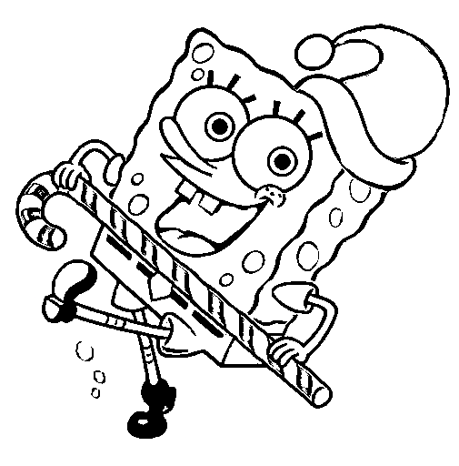 X-mas Spongebob 2 Coloring Page