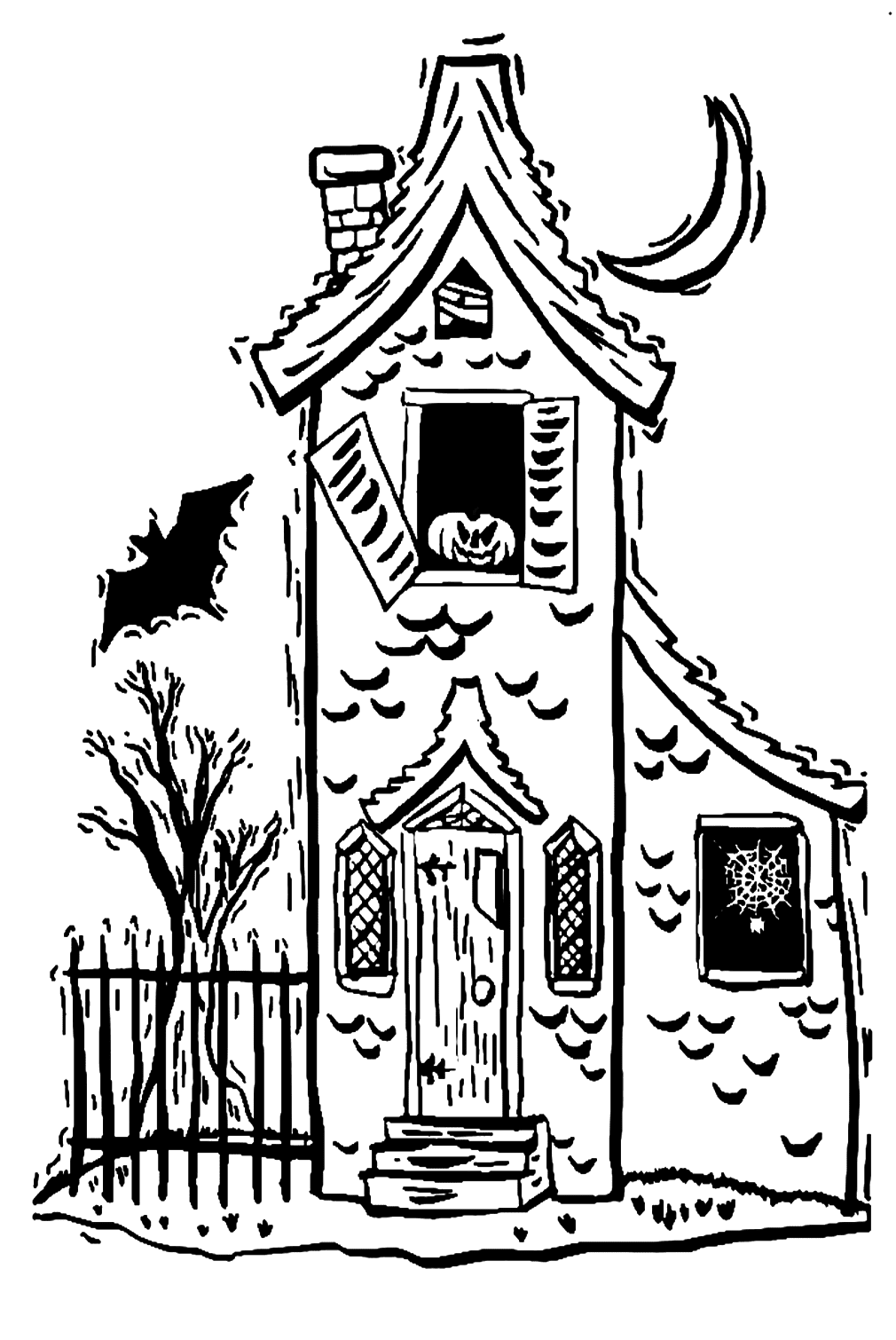 A Creepy House Coloring Pages