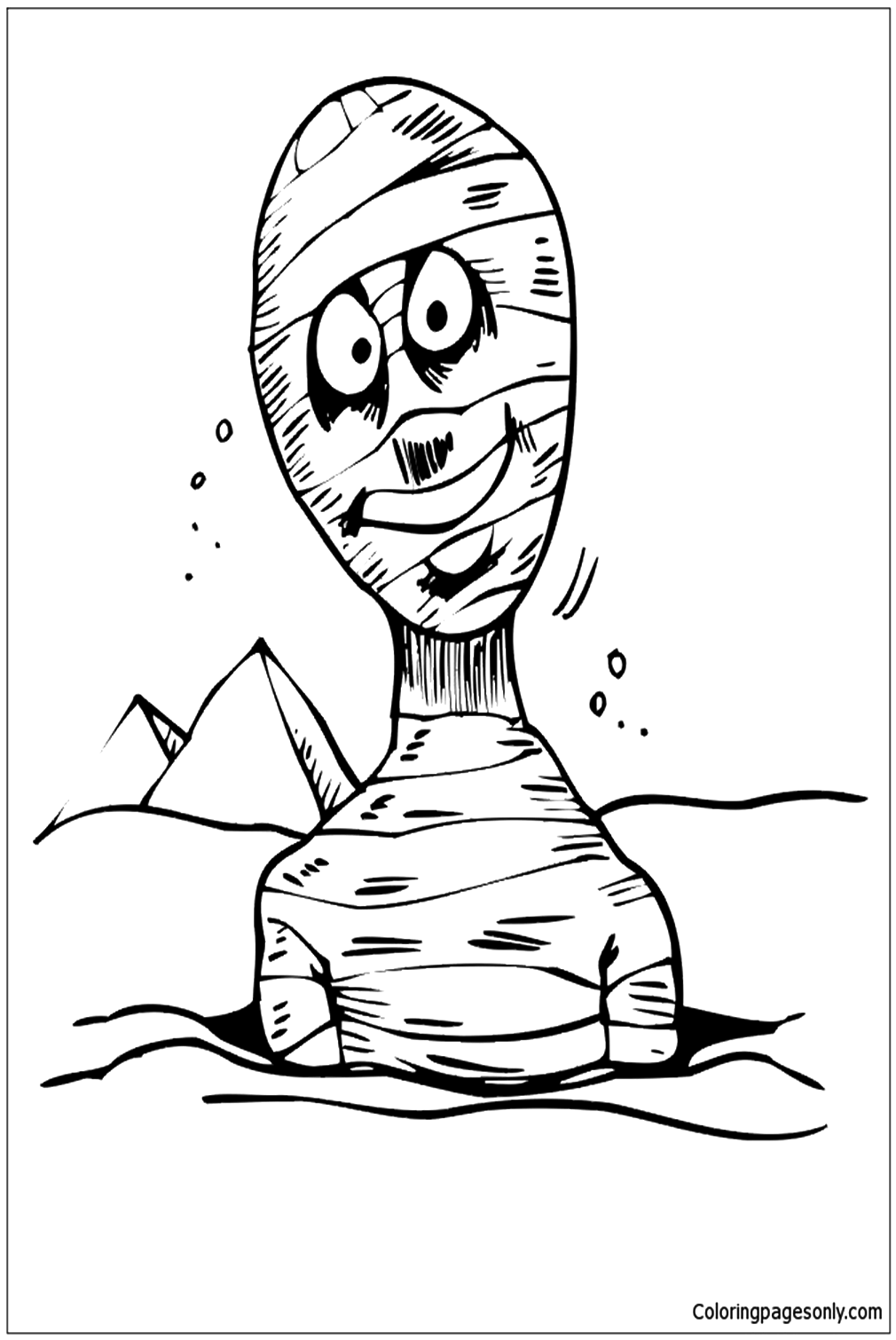 A Mummy In Sands Of Egypt Coloring Pages