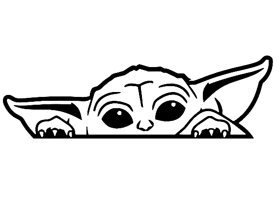A shy Yoda Coloring Pages