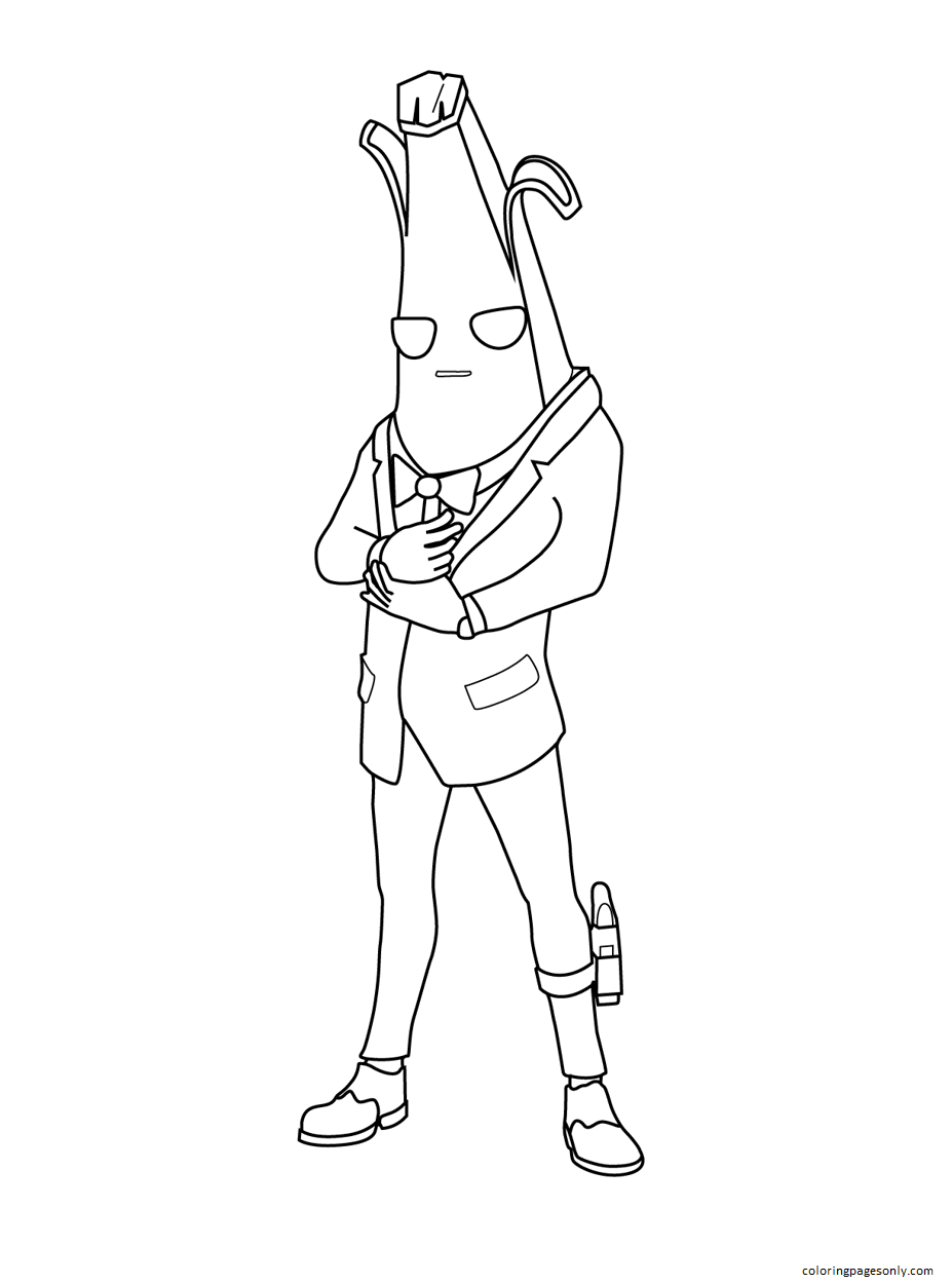 Agent Peely Fortnite Coloring Page Free Printable Coloring Pages