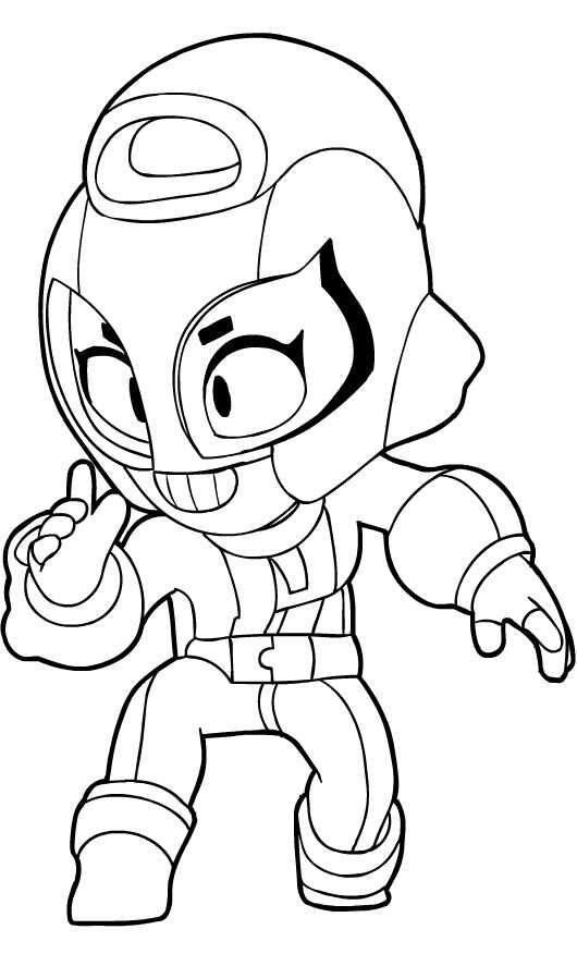 Max from Brawl Stars acts like an assassin Coloring Page