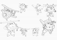 All main planes in Super Wing cartoon Coloring Page