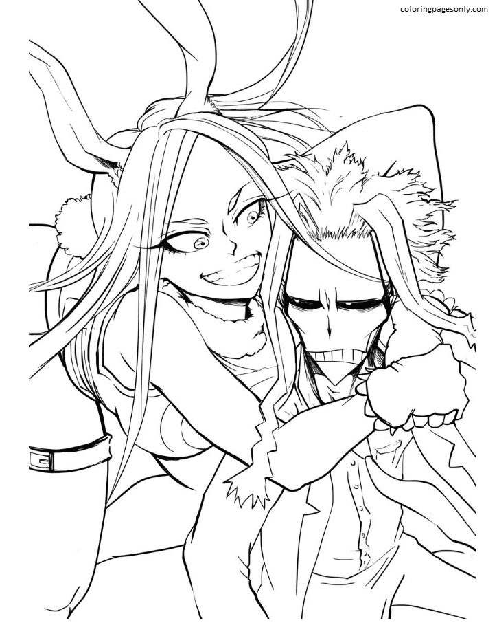 All Might and his mate Coloring Pages