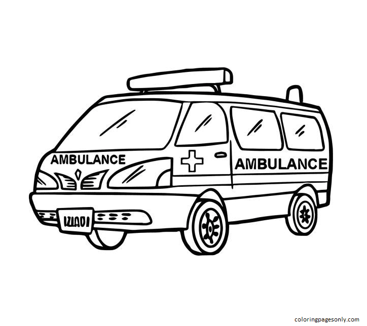 Ambulance Kleurplaat