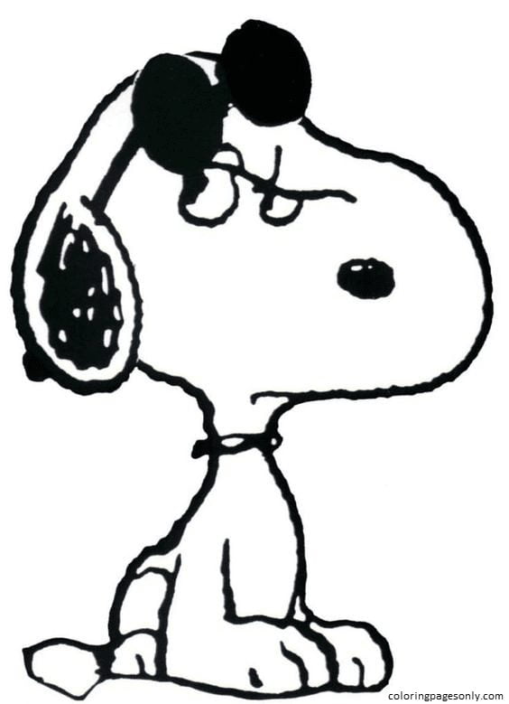 Pagina da colorare di Snoopy arrabbiato