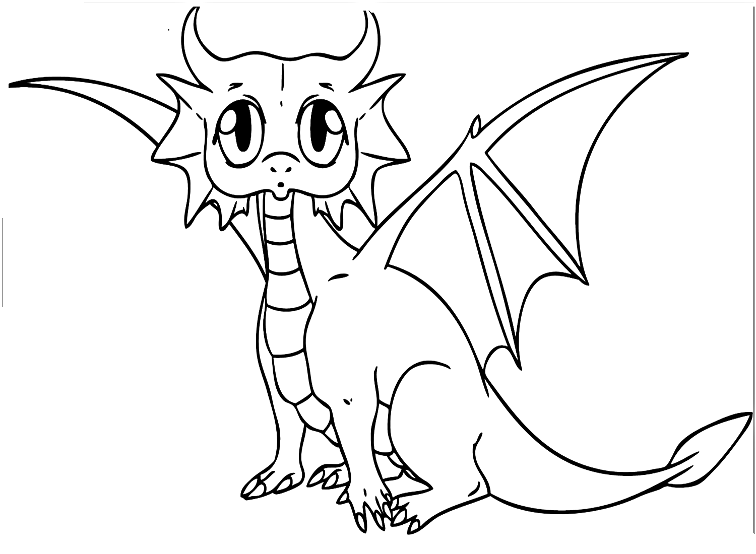 Desenho de Bebê dragão fofinho para colorir