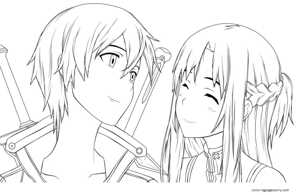 Asuna y Kirito del anime de Asuna