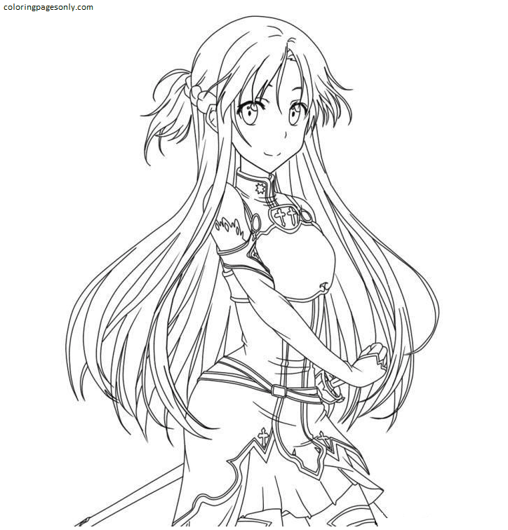 Asuna Sword Art Online Coloring Pages