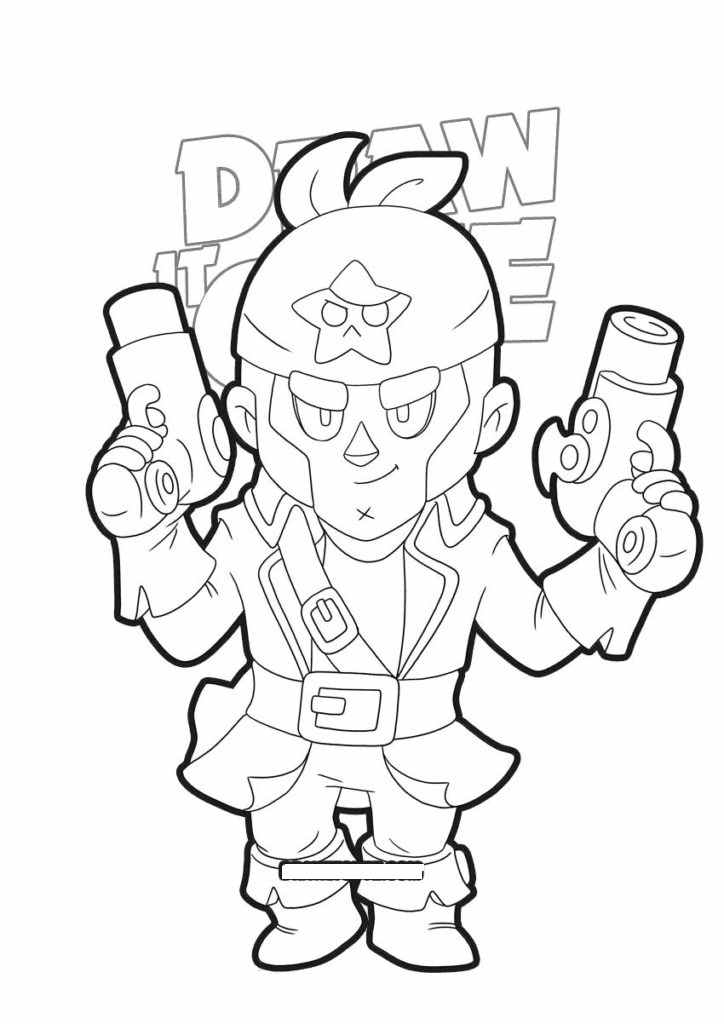 Brawl Stars Colt wears a star head scarf Coloring Pages