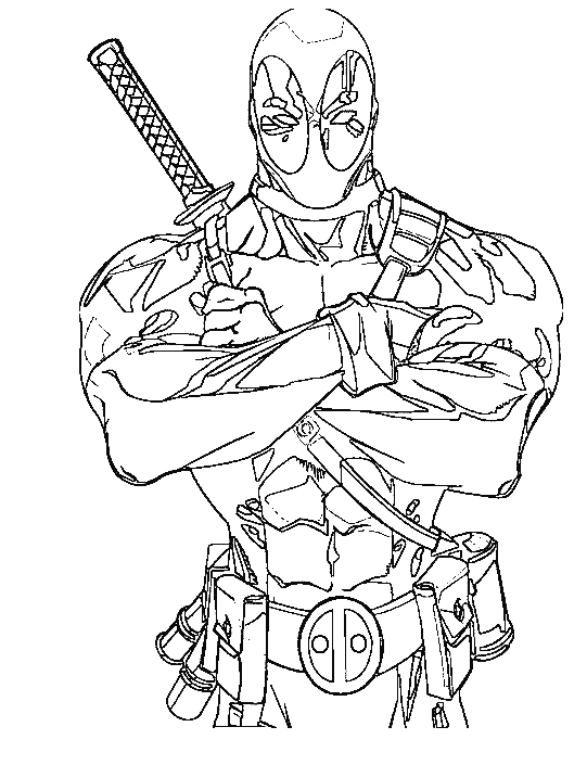 Awesome Deadpool Coloring Page