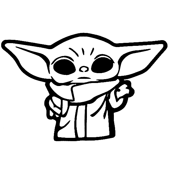 Baby Yoda En Invierno Para Colorear