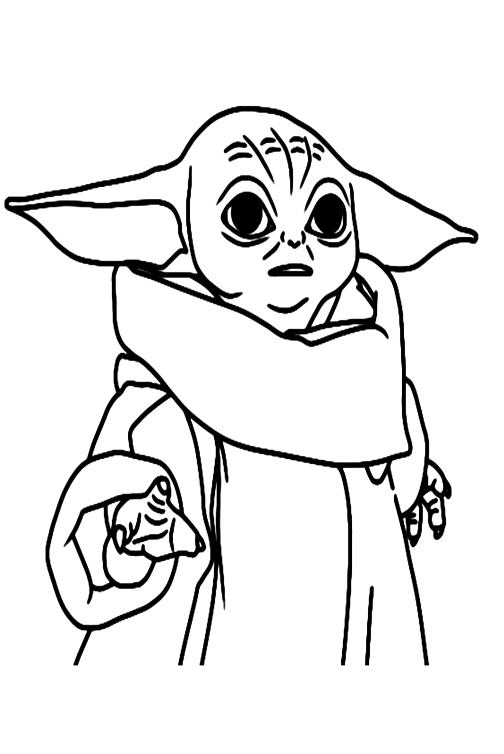 Baby Yoda Wear Scarf Coloring Pages