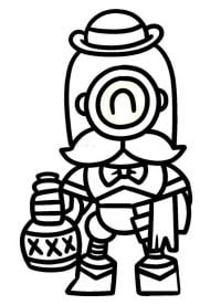 Brawl Stars Barley holds a bottle of harmful liquid Coloring Page