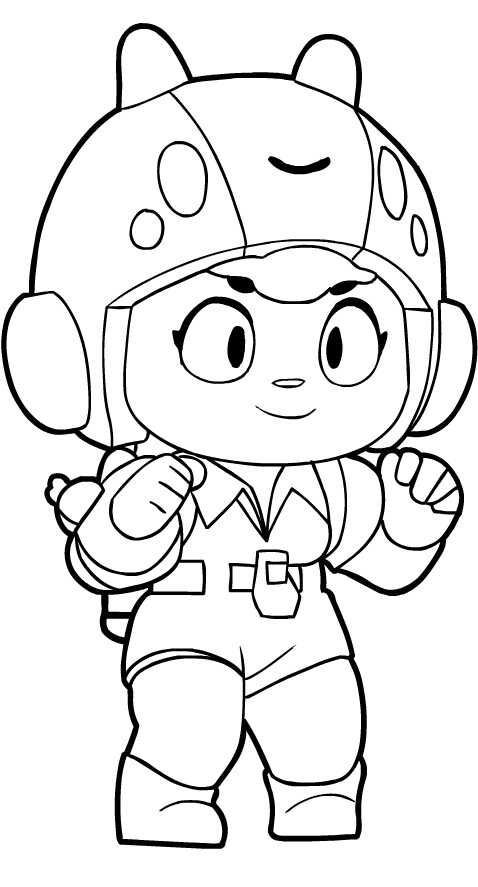 Bea From Brawl Stars Loves Bugs And Hugs Coloring Pages