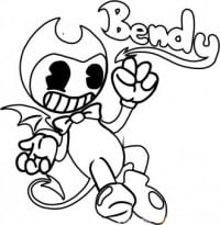Funny Bendy with arrow-shaped tail from Bendy and the Ink Machine Coloring Page