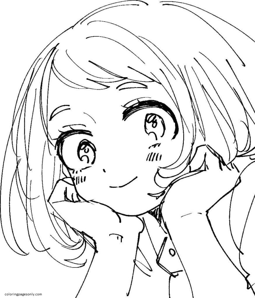 Summer style Coloring Pages - Uraraka Coloring Pages - Coloring Pages