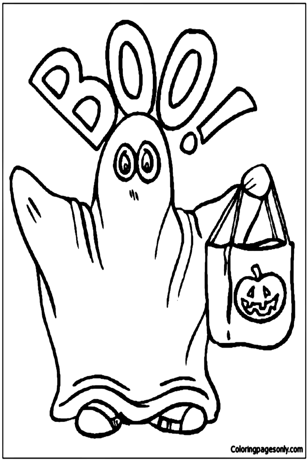 Boo Ghost Coloring Page