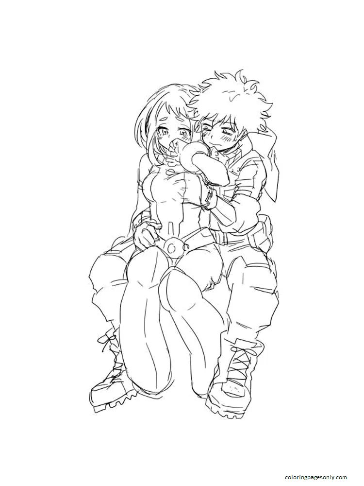 Boys And Girl In My Hero Academia Coloring Page