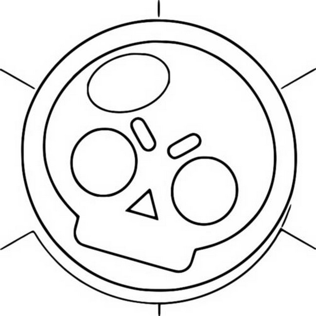 Coins in Brawl Stars has a skull-shape on it Coloring Page