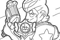 Brawl Stars frozen Colt with his shortgun Coloring Page