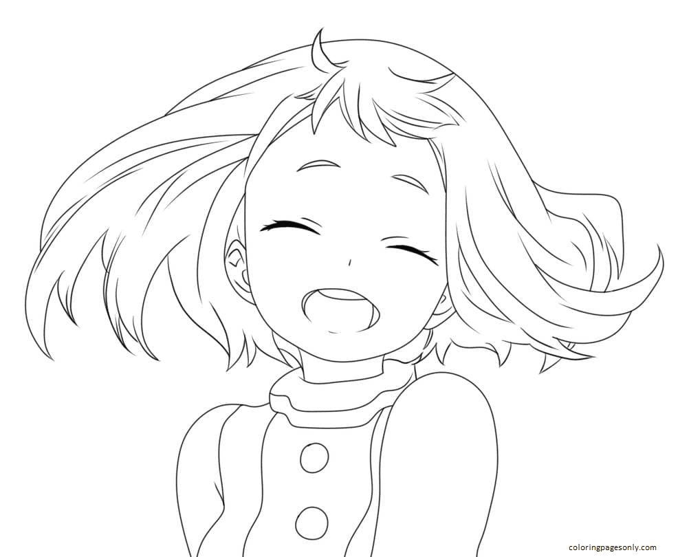 Bright smile of a girl Coloring Page