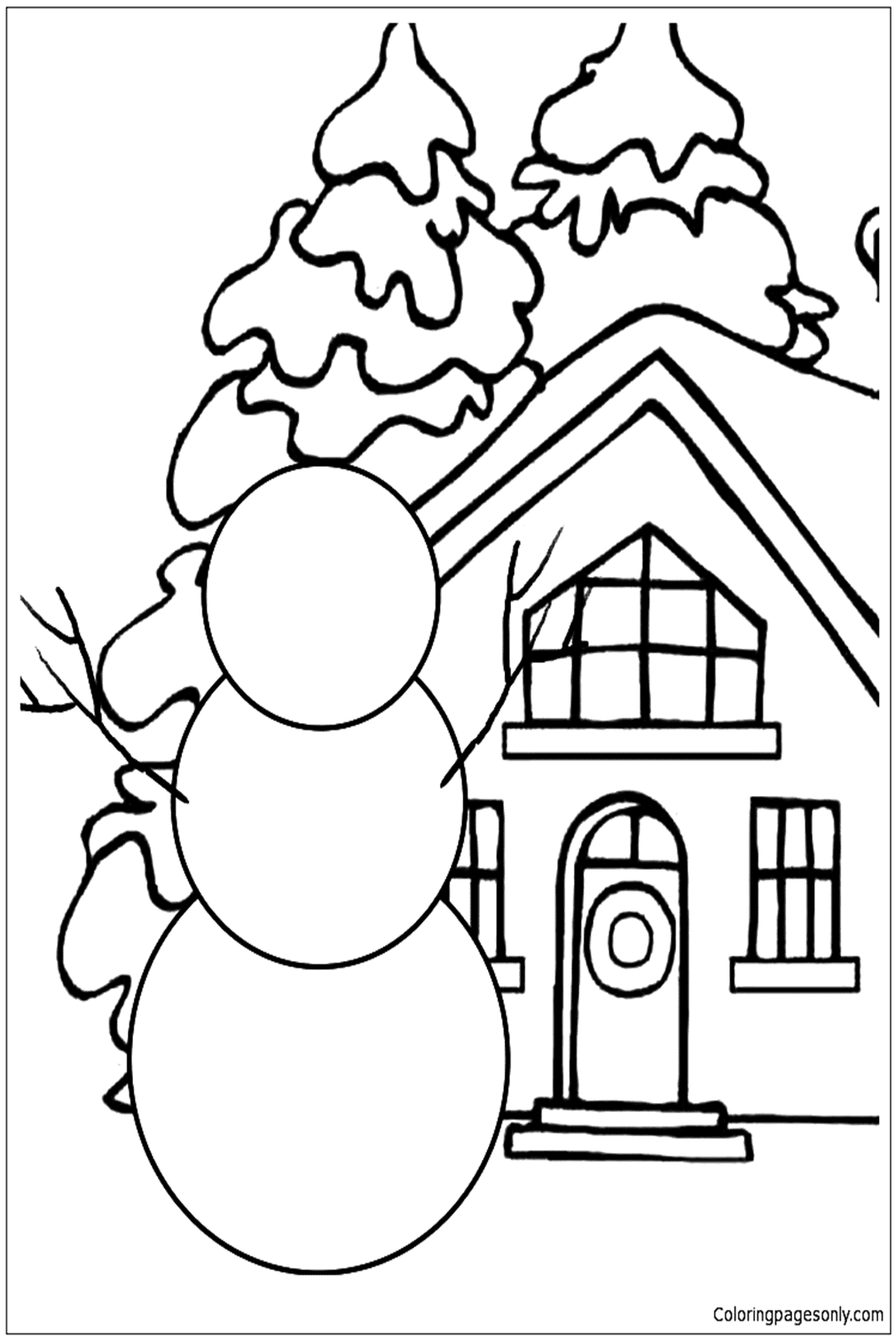 Build Your Own Snowman Coloring Pages