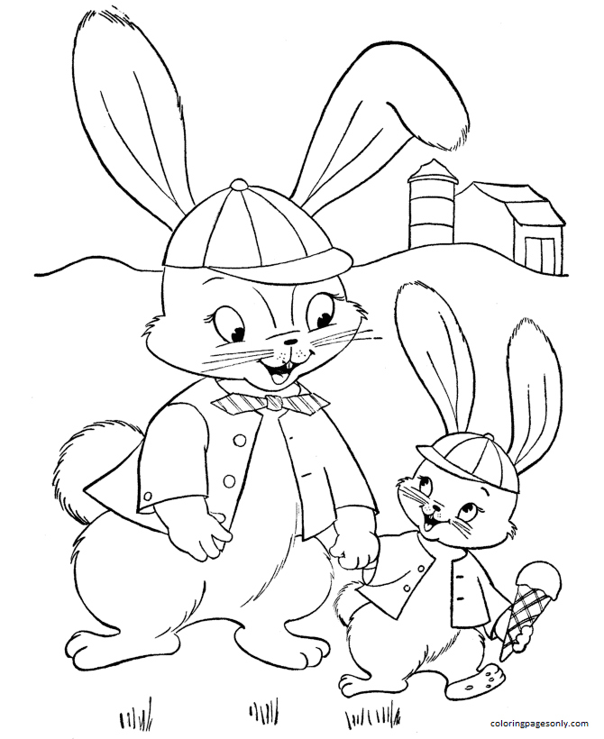 Bunny Cute Coloring Pages