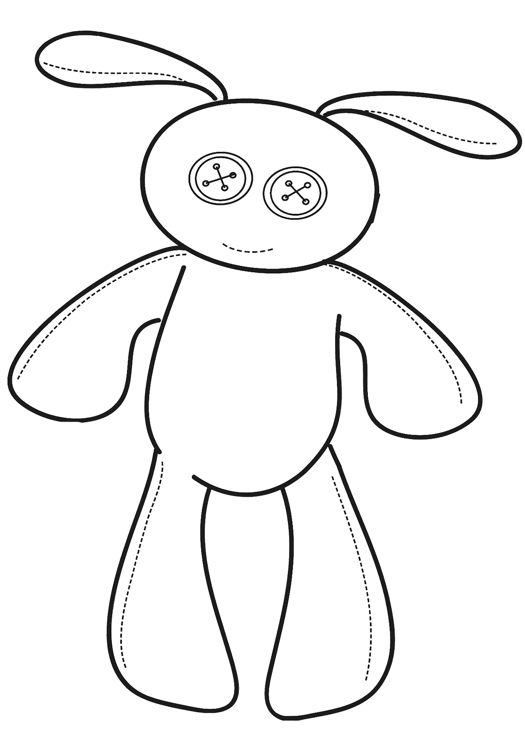 Button eyes bunny toy for baby Coloring Pages