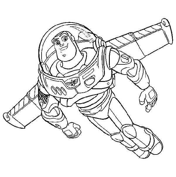 Buzz Lightyear is flying Coloring Page