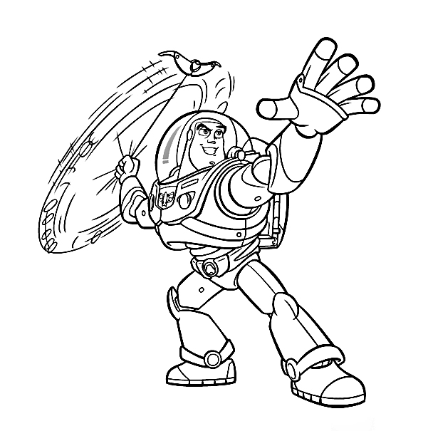 Buzz Lightyear plays the weapon Coloring Pages