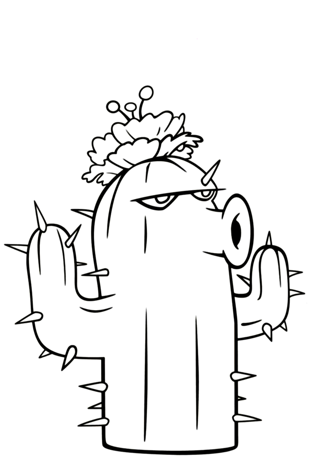 Cactus From Plants vs Zombies Coloring Pages